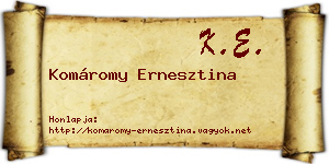 Komáromy Ernesztina névjegykártya